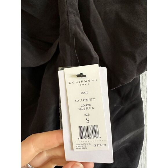 NWT Equipment  Femme Knox Lace-Up Silk Shirt Size S - Picture 8 of 11